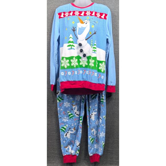 DISNEY Womens Pajama Set - Frozen, Olaf, Soft, Christmas, Elastic Waist, Large - Picture 1 of 7